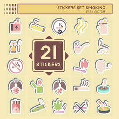 Sticker Set Smoking. related to Education symbol. design editable