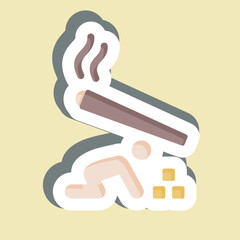 Sticker Passive Smoking. related to Smoking symbol. design editable
