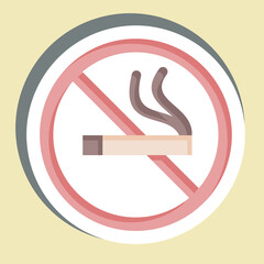 Sticker No Smoking. related to Smoking symbol. design editable