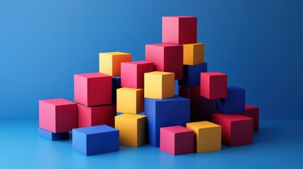 Obraz premium Colorful Cubes Arranged In An Abstract Formation