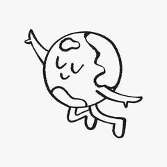 Happy world doodle illustration vector