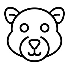 Bear Vector Line Icon Design