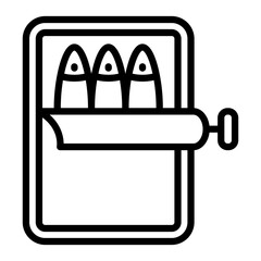 Sardines Vector Line Icon Design