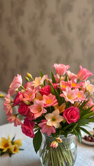 Obraz premium spring bouquet, dinamic scene, with white tones