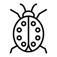 Ladybug Vector Line Icon Design