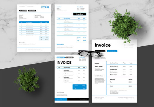 Blue And Black Invoice