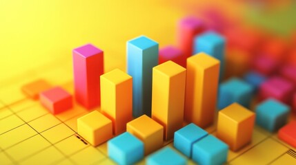 Obraz premium Colorful Cubes Form Abstract Data Visualization Graph