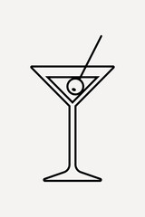 Martini line art vector