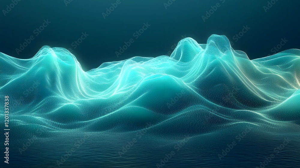 Poster visually rich representation of wave patterns. generative ai