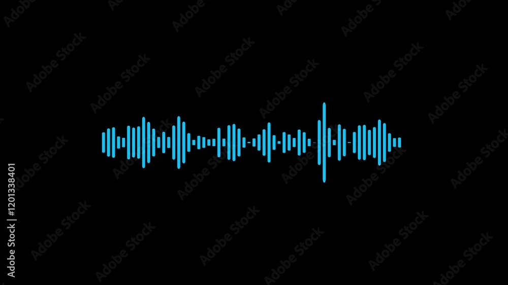 Poster sound wave isolated animation. audio spectrum animation, music waveform, sound wave audio wave from 