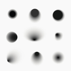 Abstract grayscale gradient shape illustration set vector. Set of abstract grayscale gradient shapes in various designs. Abstract grayscale gradient shapes vector collection.