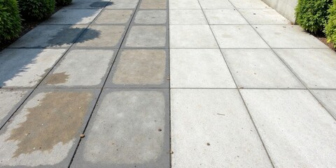 Fototapeta premium A Striking Comparison Clean vs. Dirty Pavement Tiles Displaying the Impact of Maintenance