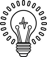 A light bulb with a lightning bolt in the middle