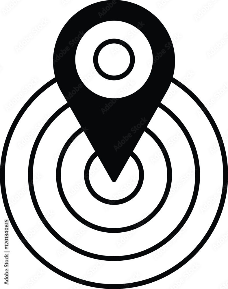 Poster a circle with a arrow pointing to the center