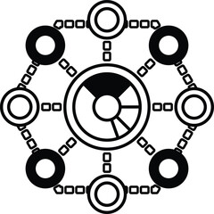 Obraz premium A graphic of a circle with many different circles surrounding it