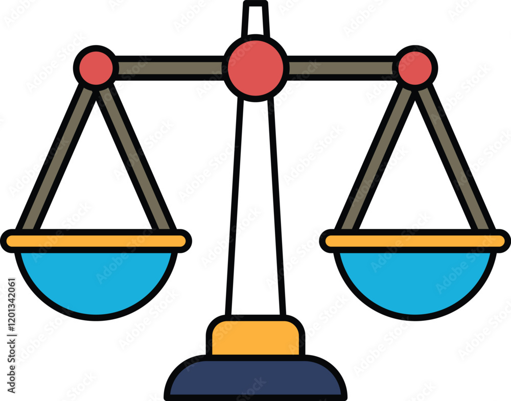 Poster a scale with two weights on each side