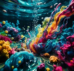 coral reef in aquarium