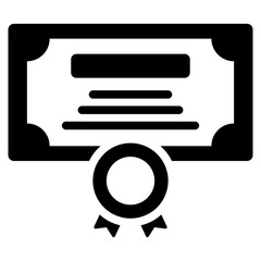 Certificate Glyph Icon
