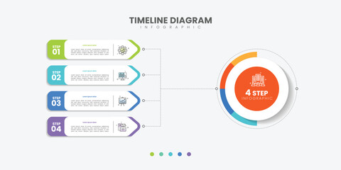  infographic label design with circle infographic Template design and 4 options or steps. Can be used for process diagram, presentations, workflow layout, banner, flow chart, info graph
