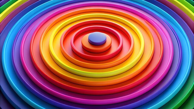 Minimalist Rainbow Rings: 12 Polychrome Spectral Colors, Harmonious Palette