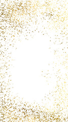 Spray Gold Foil, gold splatter,  sparkle, luxury, glitter stroke Golden on transparent background. Festive background with gold glitter and confetti for celebration with glowing golden particles.