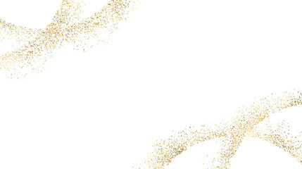 Golden wave. Gold dust, Golden sand. Png gold sparkly Golden glitter. Chaotically scattered. Golden sparkle confetti. Shiny glittering dust. Card, posters, modern card design template. Transparent png