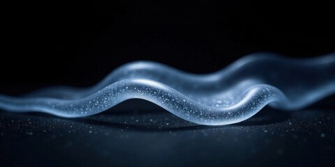 Abstract Serene Flowing Substance with Subtle Sparkle and Undulation on Dark Background