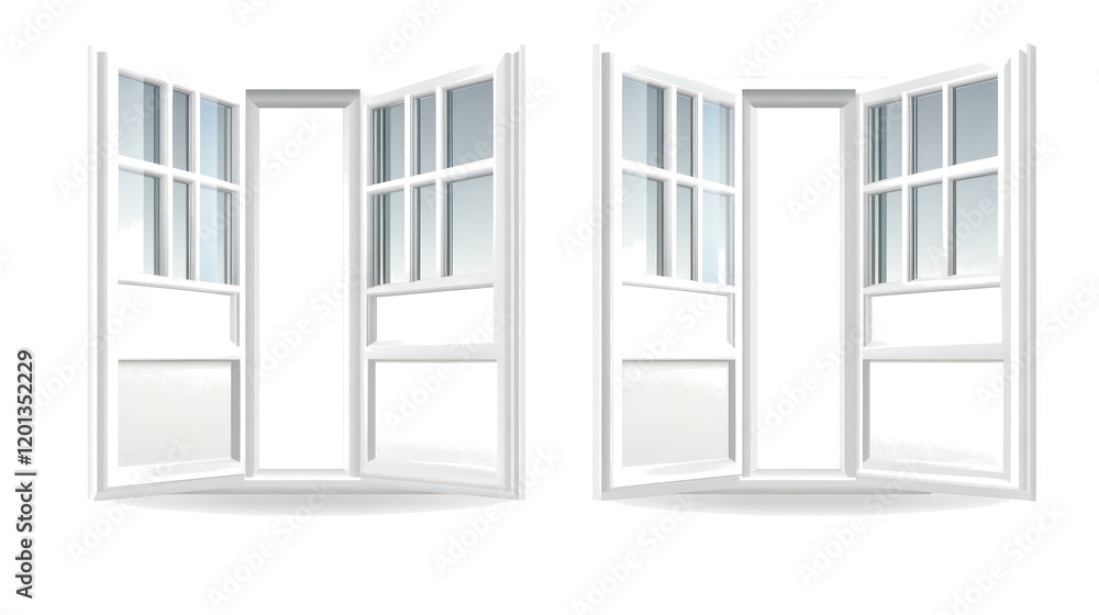 Poster open white windows showcasing transparency and light generative ai