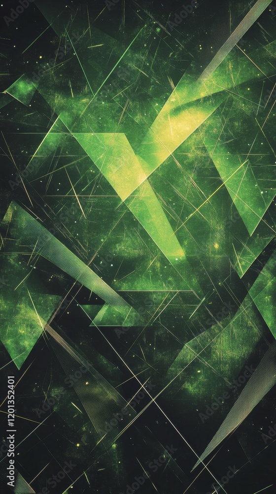 Poster unique green geometric shapes create a vibrant abstract background for creative projects