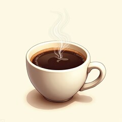 Obraz premium An isometric depiction of a steamed cup of hot coffee 