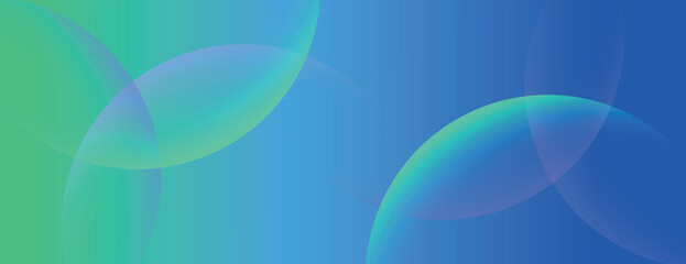 Abstract background with a blue and green gradient. The background features overlapping translucent circles, creating a smooth texture. Minimal abstract circles vector gradient background