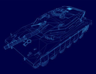 Blue tank with a blue outline. The tank is a military vehicle and is designed to be used in combat