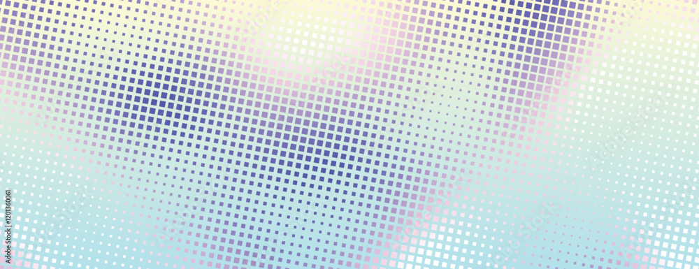 Poster retro pop art background with halftone gradient of blue and yellow. the background features a dotted