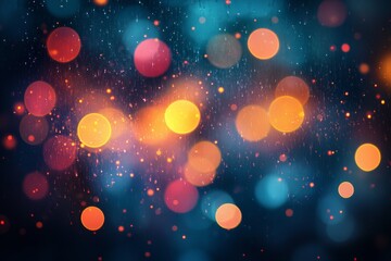 Colorful bokeh lights create a dreamy atmosphere in a nighttime setting
