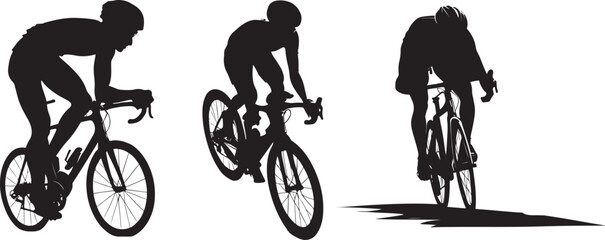 Obraz premium Silhouettes of cyclists Vector illustration
