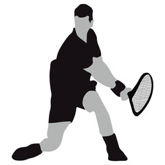 A tennis player man male sports person in silhouet