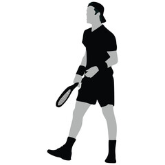 A tennis player man male sports person in silhouet
