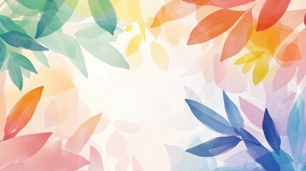 Vibrant and Colorful Abstract Leaf Patterns with Soft Overlapping Tones and Gradients for Backgrounds and Prints