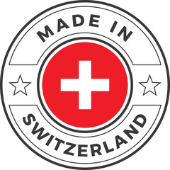 Obraz premium Made in Switzerland Icon Vector Stamp Illustration