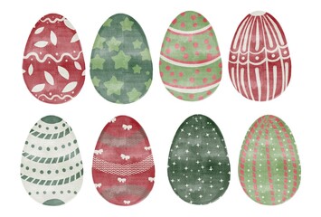 Set of Easter’s eggs. Different eggs for celebration designs. 
