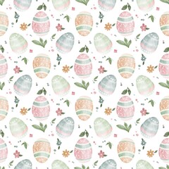 Easter Pattern. Eggs pattern. Colourful eggs. For celebrations design. Napkins, pillows, textile design. Seamless pattern on pastels colours.