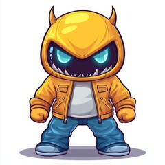 Obraz premium A Cartoon Devilish Character Wearing Trendy Clothing