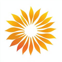 Vibrant sunflower-inspired abstract pattern with orange and yellow petal symmetry