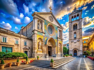 Naples Monastery Santa Chiara Church Architectural Detail, King Robert's Tomb, Italy