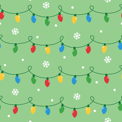 String Lights Christmas seamless pattern design for background, wallpaper, textile design, fabric, card , wrapping paper , notebook, diary cover, blanket, blanket for kids, decorative and etc.
