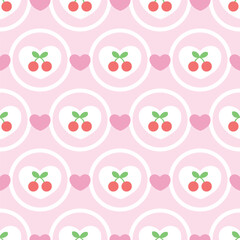cherry and heart seamless pattern  design for background, wallpaper, carpet, textile design, fabric, blanket, blanket for kids, card, wrapping paper, notebook , diary cover,  decoration and etc.