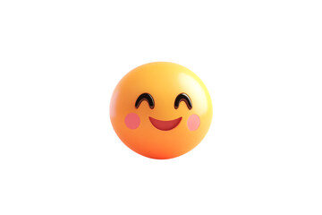 Create a vibrant, minimalistic emoji of a happy face with big, round eyes, blushing cheeks, and a wide smile.