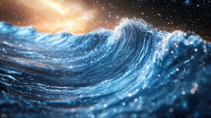 Cosmic Ocean Wave Celestial Seascape