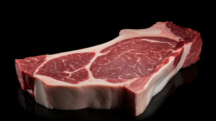 Prime Porterhouse Steak on Black Background with Professional Lighting