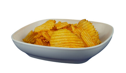 crunchy potato chips in a bowl
